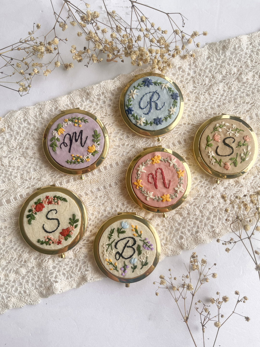 Embroidered Pocket Mirror