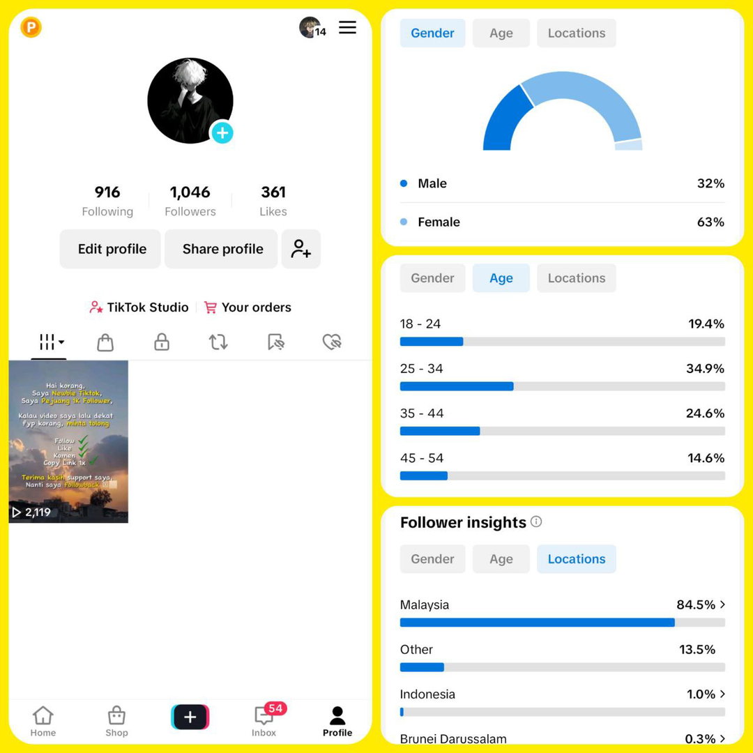 Acc TikTok 1K
