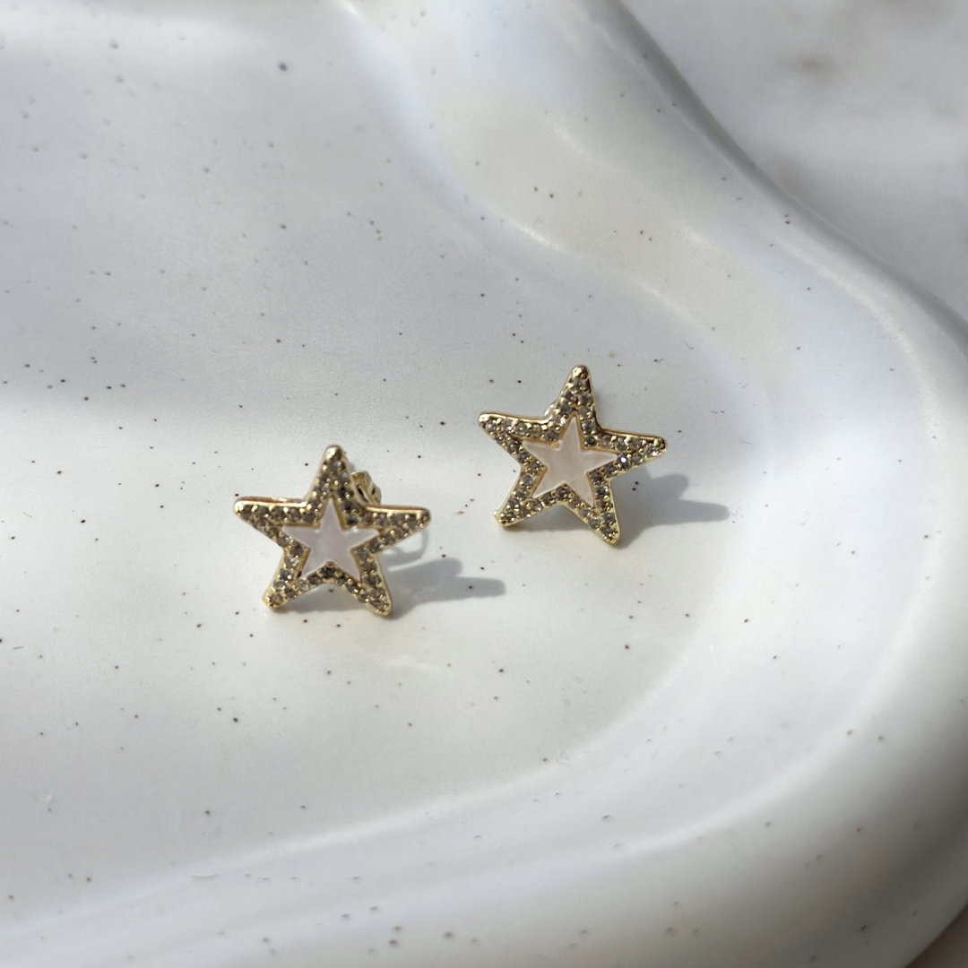 Shiny Gold Star Earring