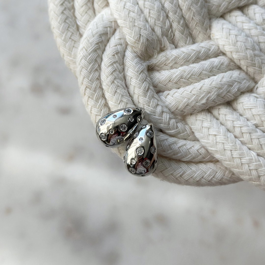 Shiny Silver Drop Earring