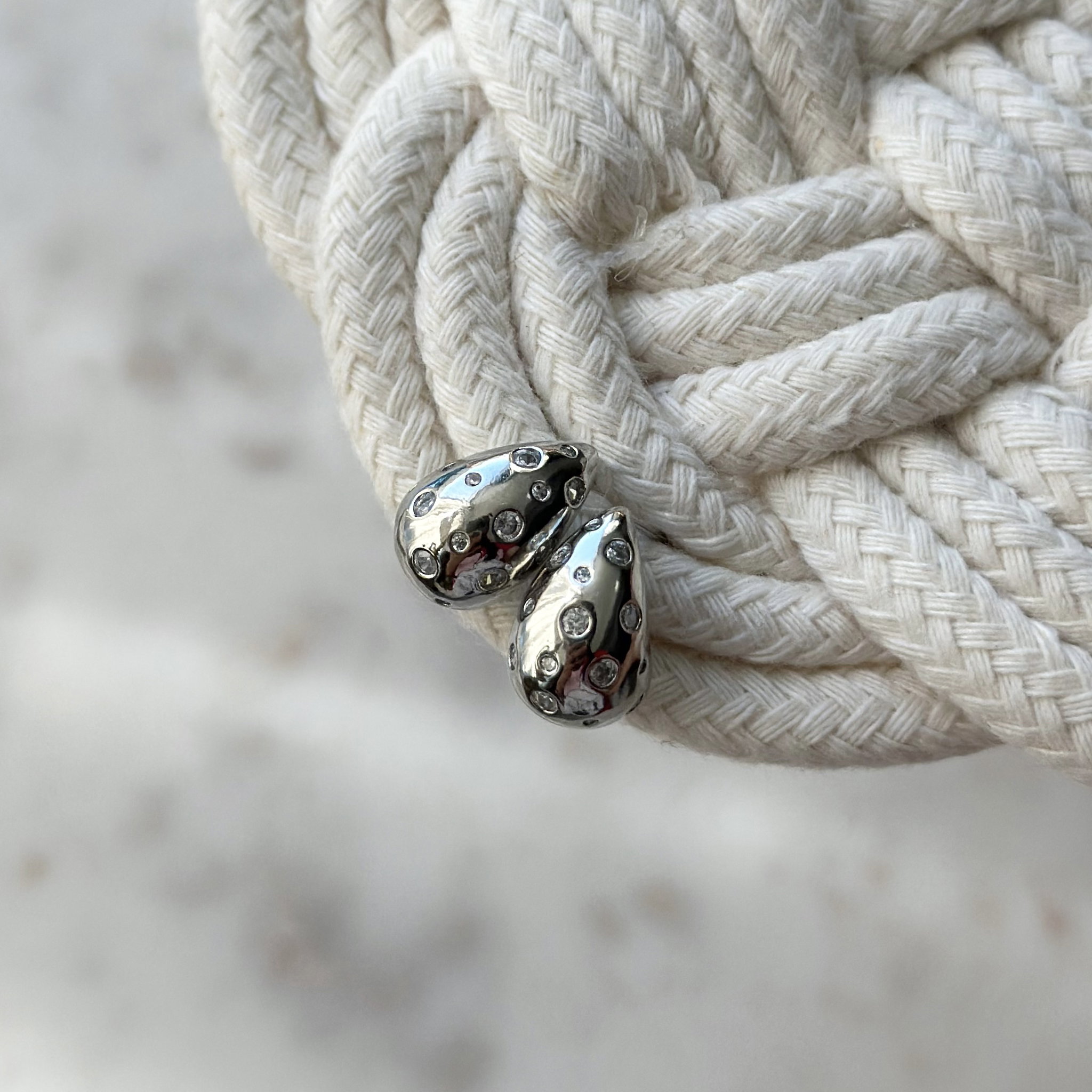 Shiny Silver Drop Earring_0
