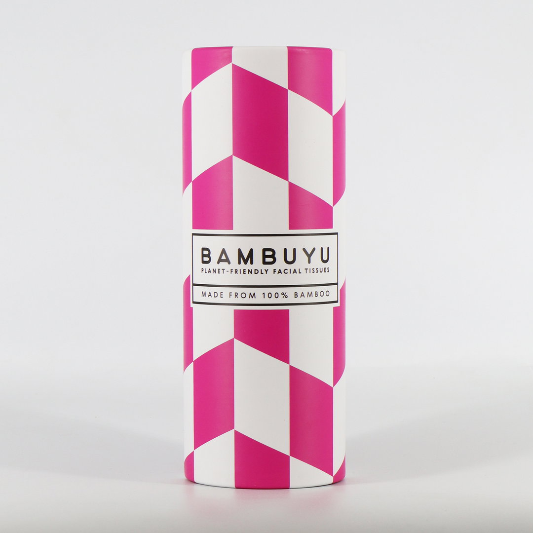 Bambuyu Facial Tissues Tube - 50 sheets, 3Ply, 100% Bamboo, Pink