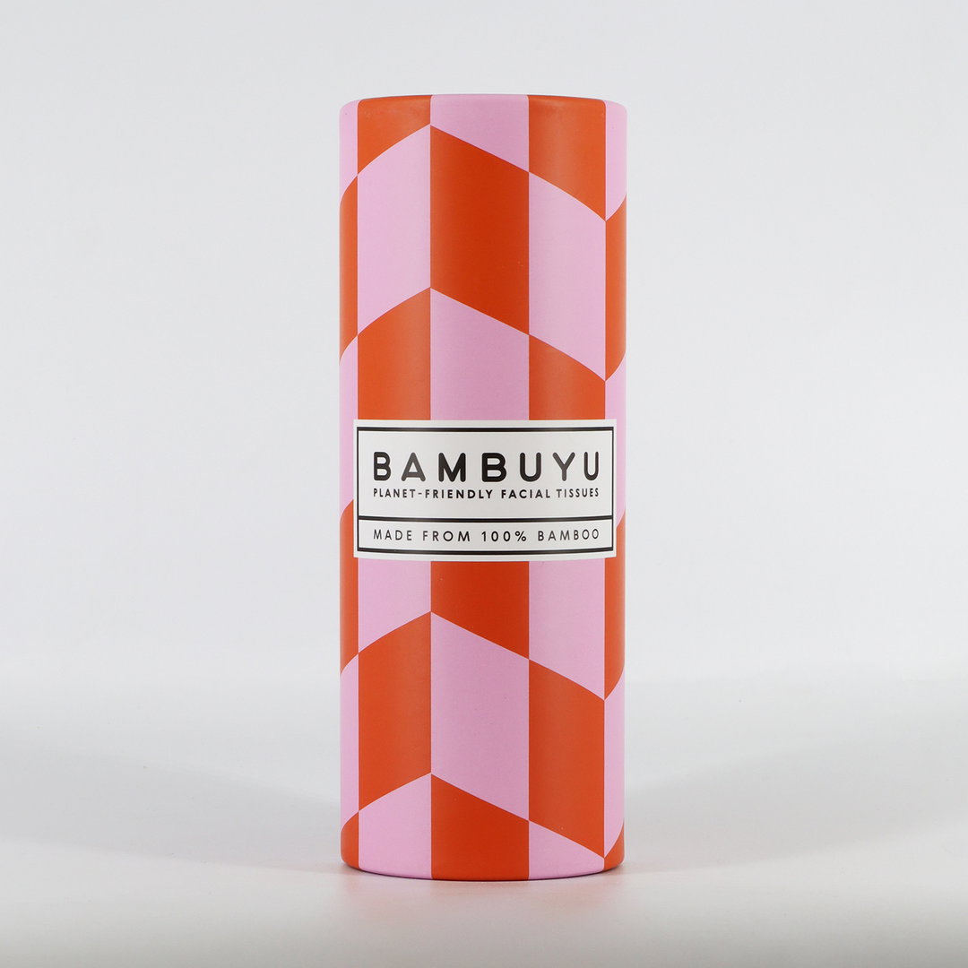 Bambuyu Facial Tissues Tube - 50 sheets, 3Ply, 100% Bamboo, Orange