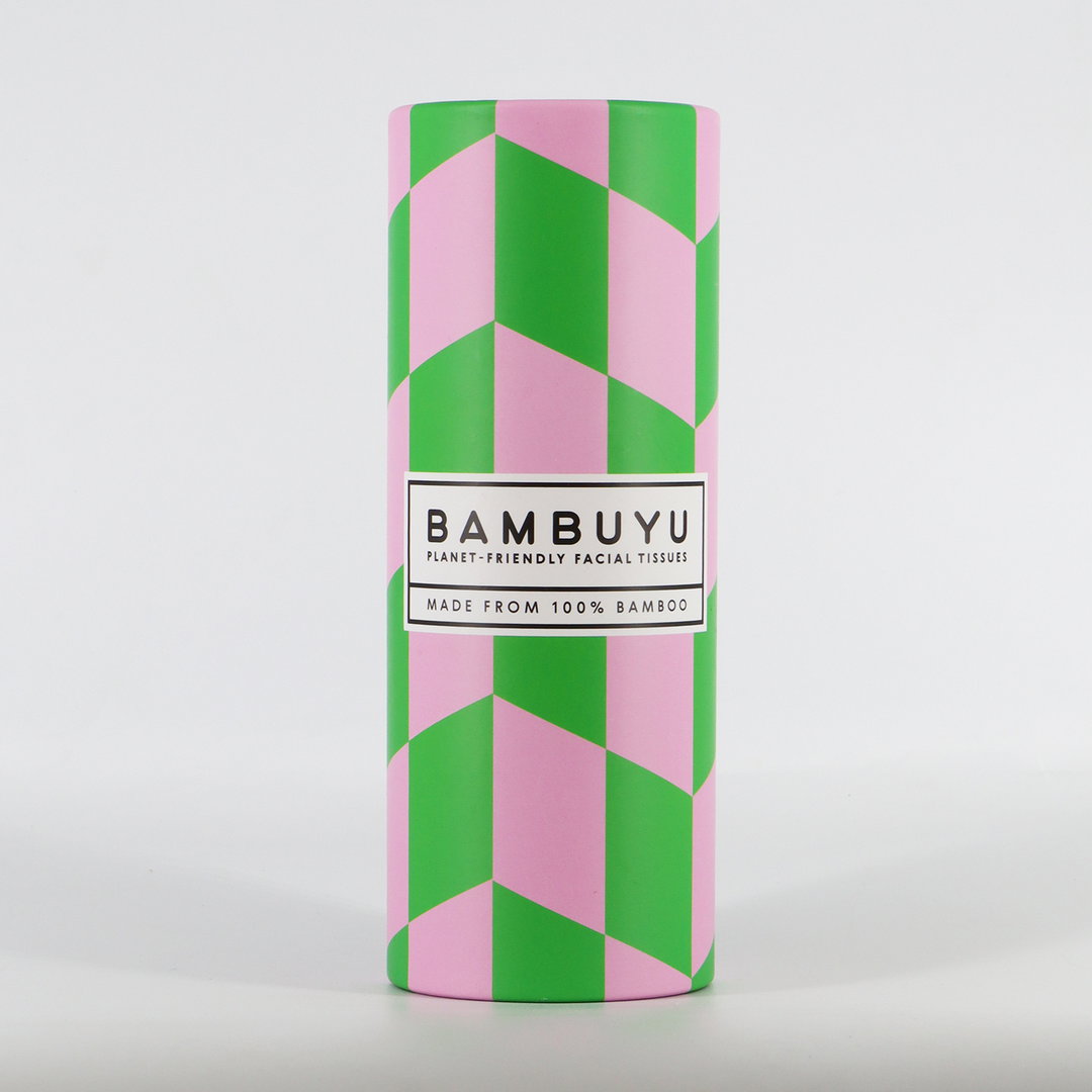 Bambuyu Facial Tissues Tube 50 sheets, 3Ply, 100% Bamboo, Green