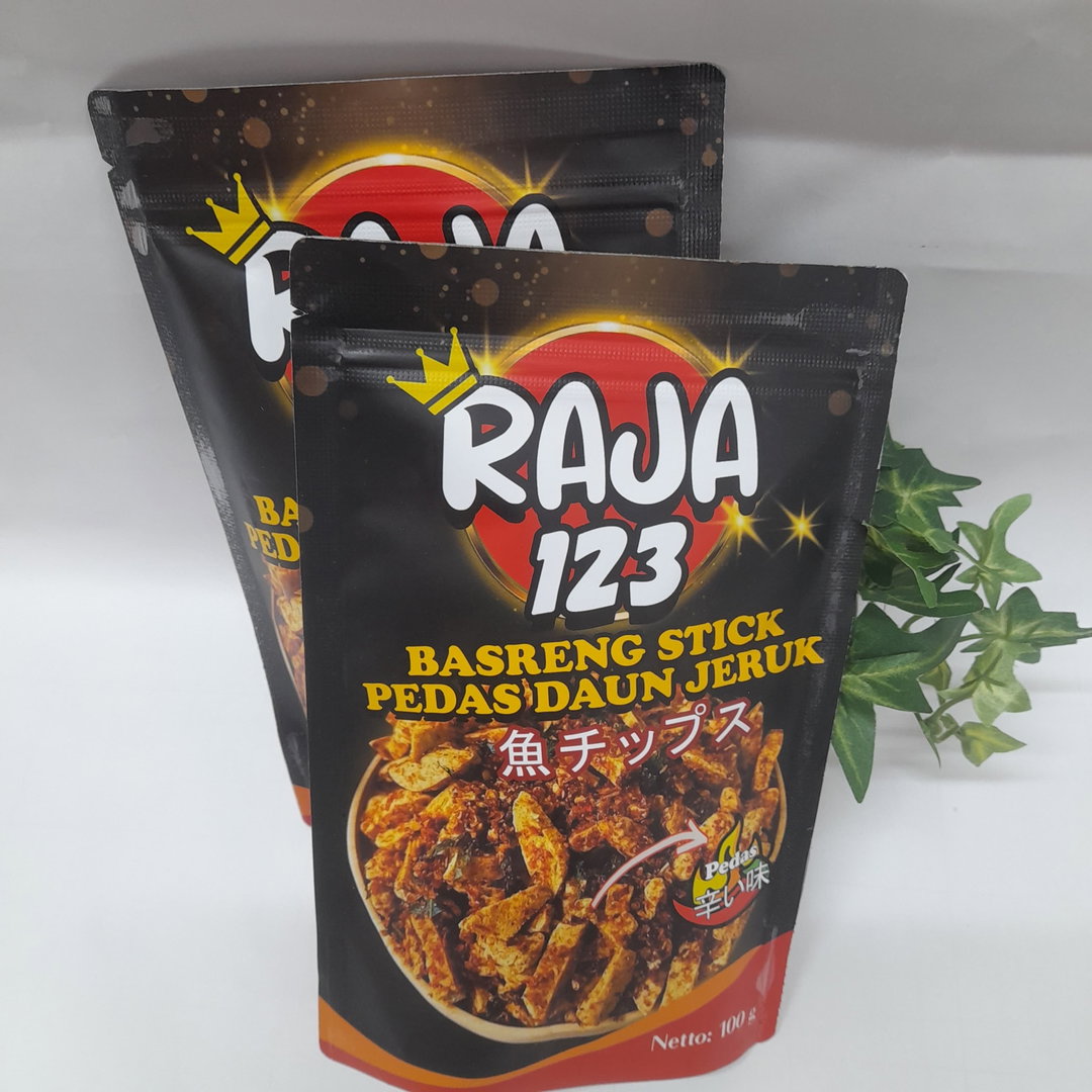 RAJA Keripik Basreng Stick Pedas Daun Jeruk 100gr