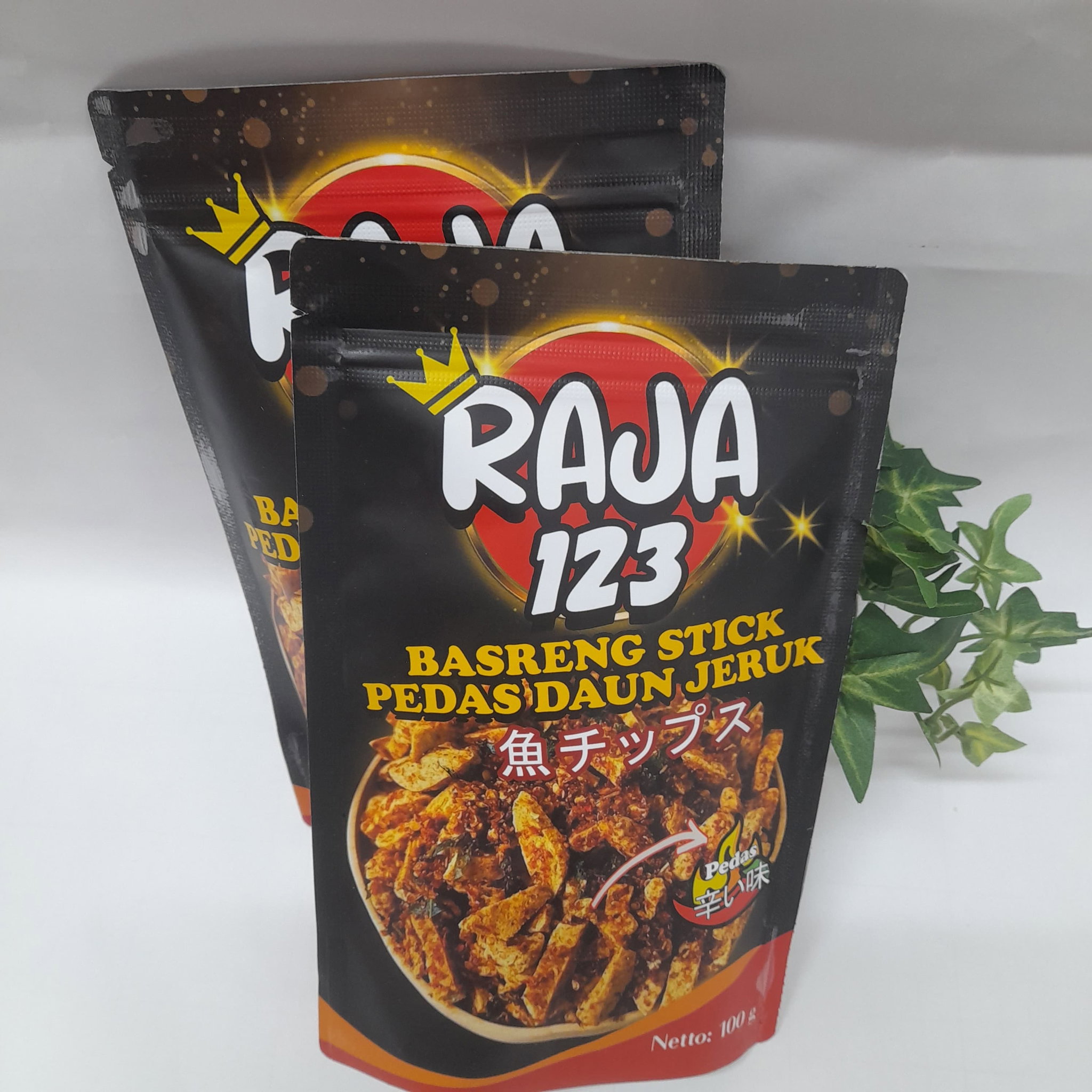 RAJA Keripik Basreng Stick Pedas Daun Jeruk 100gr_0
