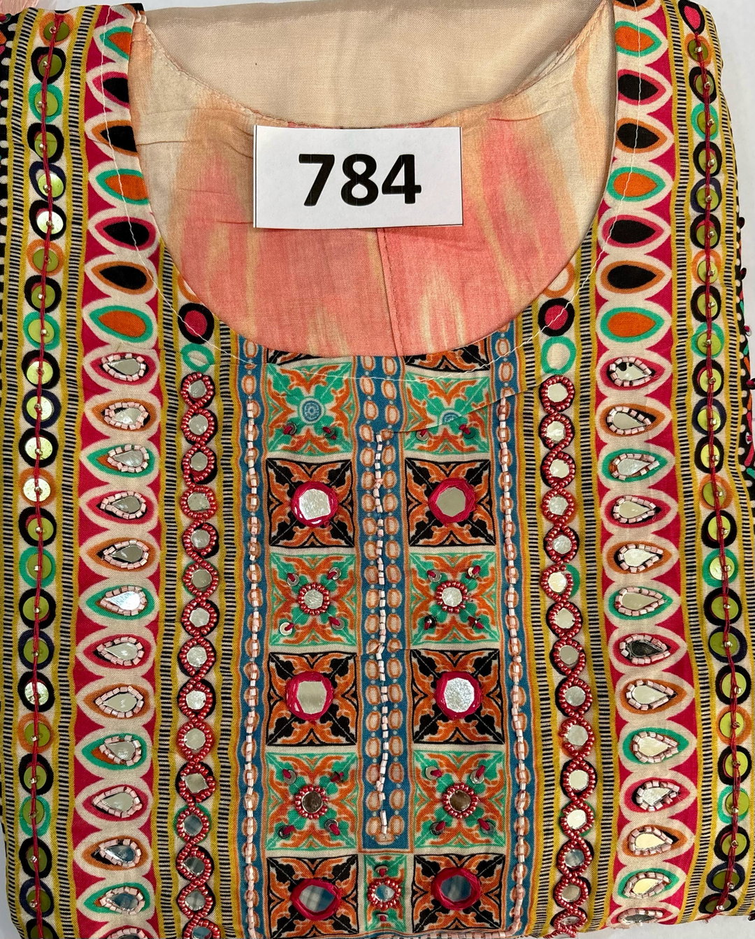 Digital Print Maslin Handwork 3 pcs suit D.No.784