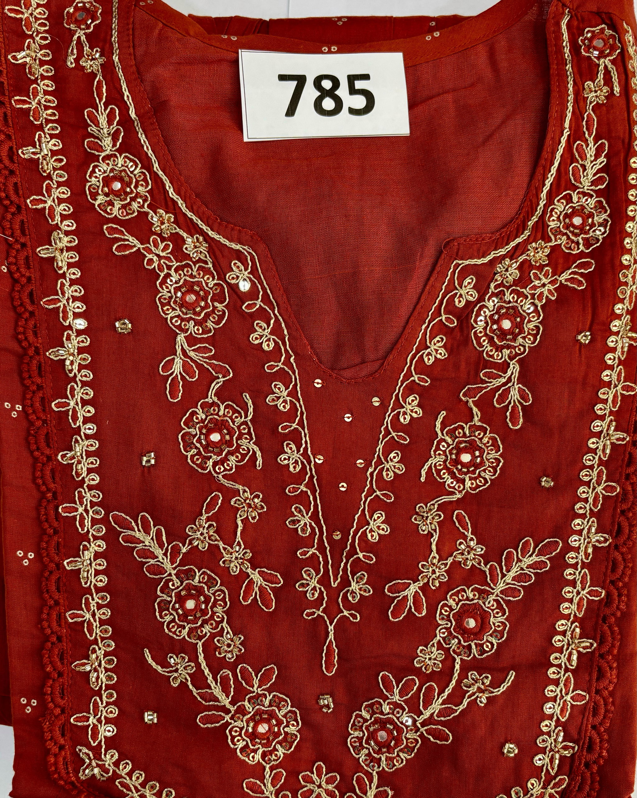 Rusty Orange Mul-Cotton Anarkali D.No.785_0