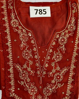 Rusty Orange Mul-Cotton Anarkali D.No.785