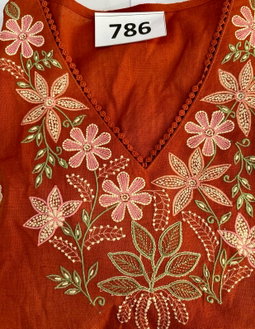 Orange Embroidered 2 Pcs et D.No.786