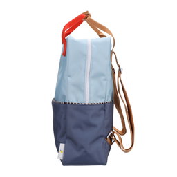 Zissou blue colourblock backpack - large