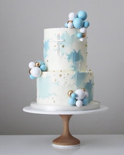 2 tiered Whipped cream Cakes.  