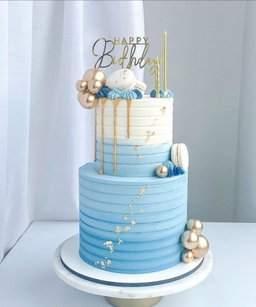 2 tiered Whipped cream Cakes.  