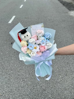 ( GP018) Graduation Ping Pong Soap Flower Mixed Bouquet  