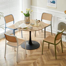 PLASTIC DINING RATTAN CHAIR (PREMIUM B)