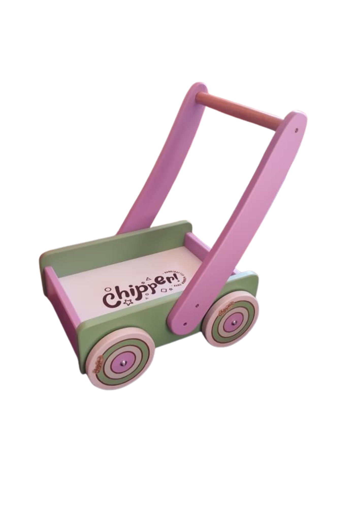 Blokkie Trollie with personalized Name in Pink & Green Colour _0