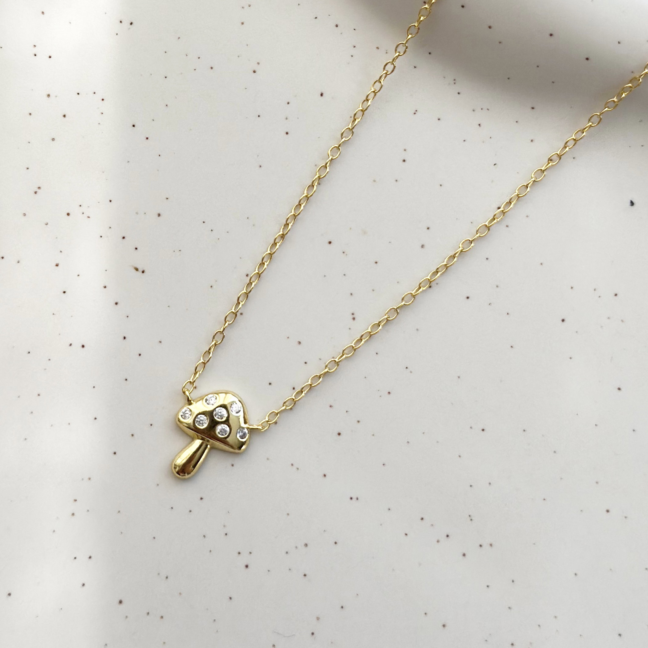 Mini Mushroom Clear Necklace