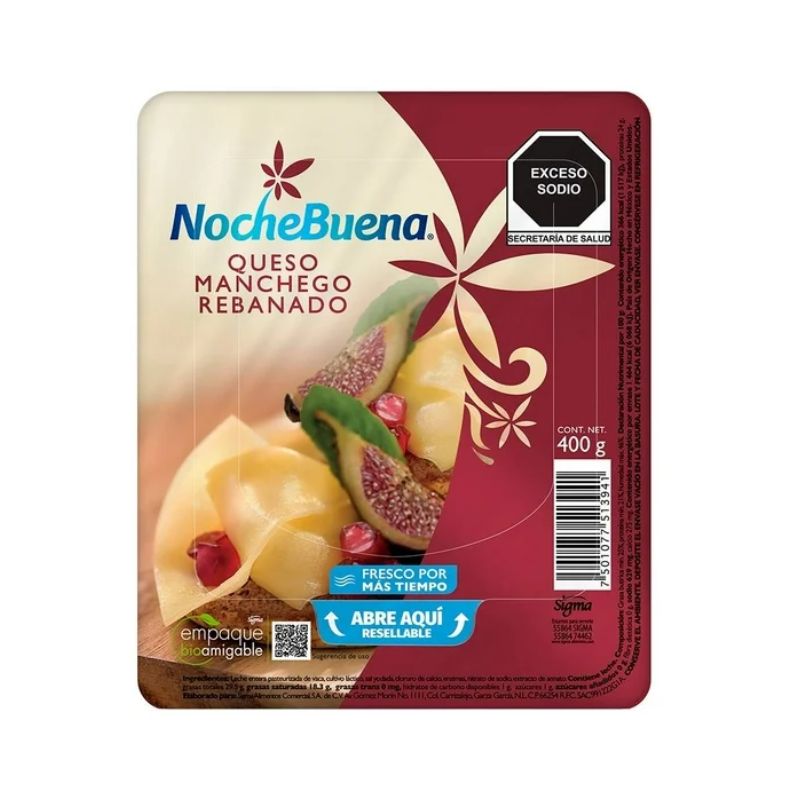 Queso Manchego Rebanado Noche Buena 400g_0