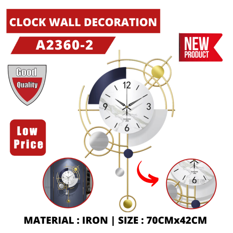 CLOCK IRON WALL DECORATION A2360-2
