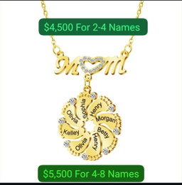 Mom customized name chain with footprints