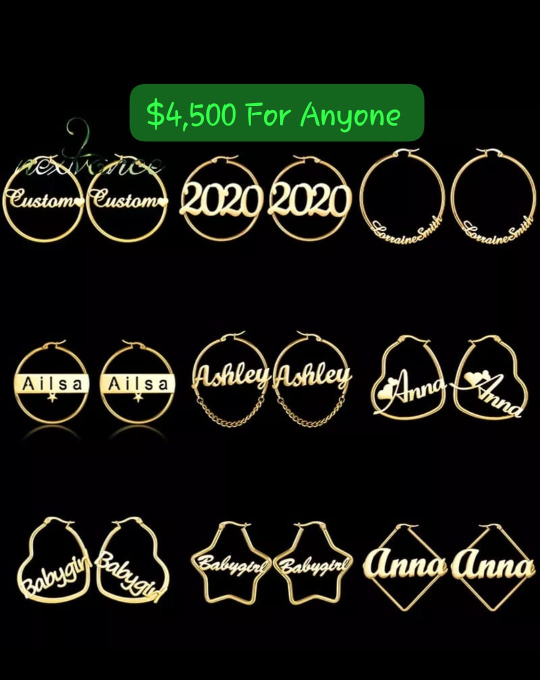 Customize Name Earrings 