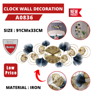 CLOCK IRON WALL DECORATION A0836_0