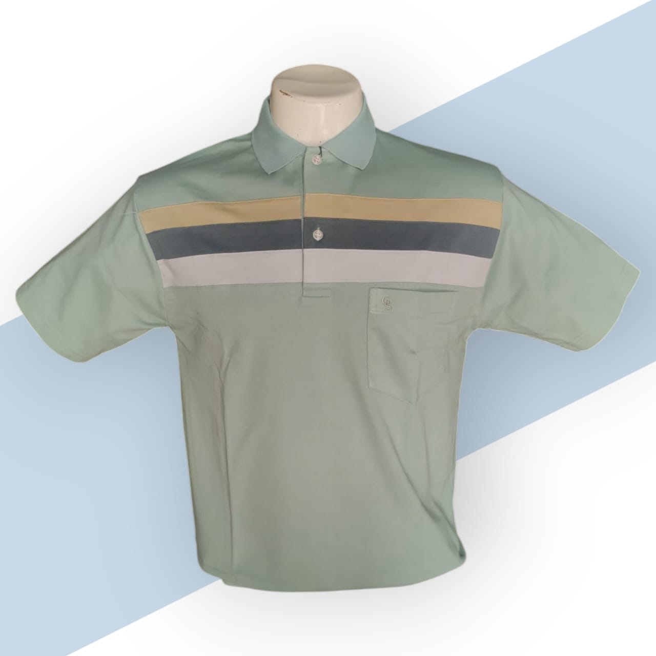 Light Green Polo T-shirt for Men_2