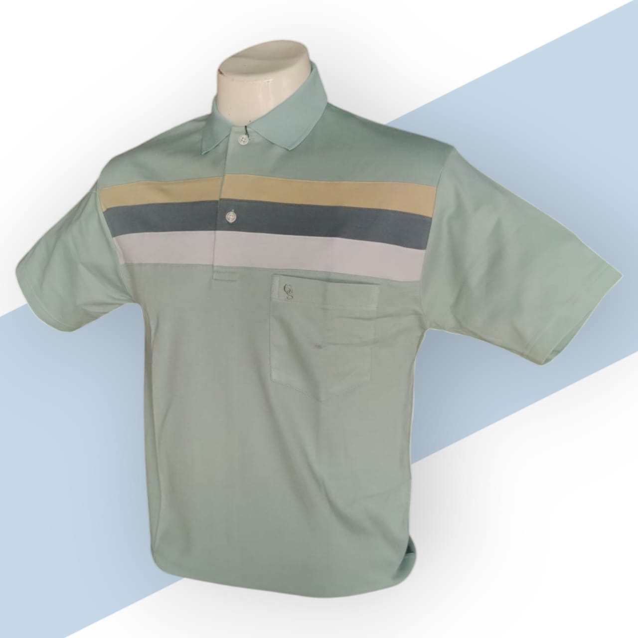 Light Green Polo T-shirt for Men_3