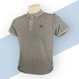 Grey check Polo T-shirt for Men