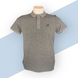 Grey check Polo T-shirt for Men