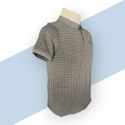 Grey check Polo T-shirt for Men