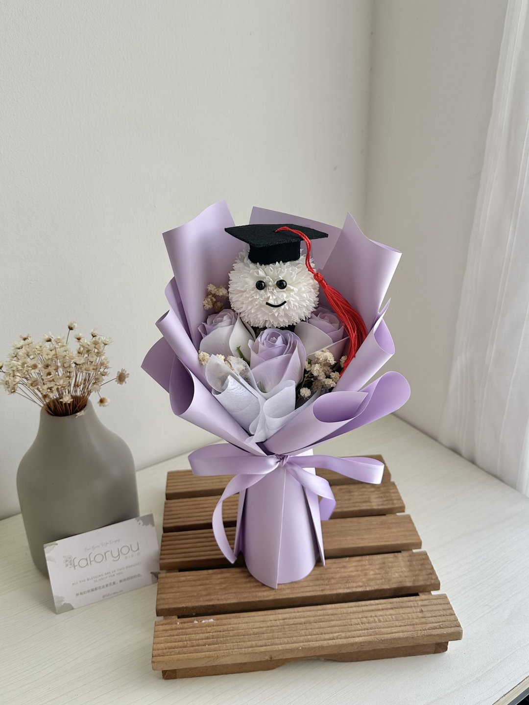 (GP010) Graduation Ping Pong Soap Rose Bouquet