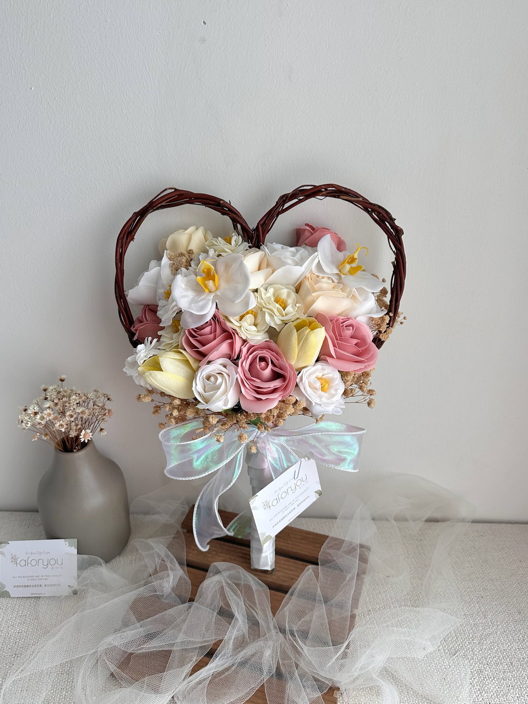 Soap Flower Mixed Bridal Bouquet 