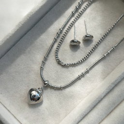Silver Double Chain Set 