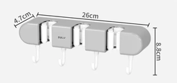 Multi functional adhesive buckle mop hook punching suction cup wall hanging rack bathroom mop storage rack kitchen use
