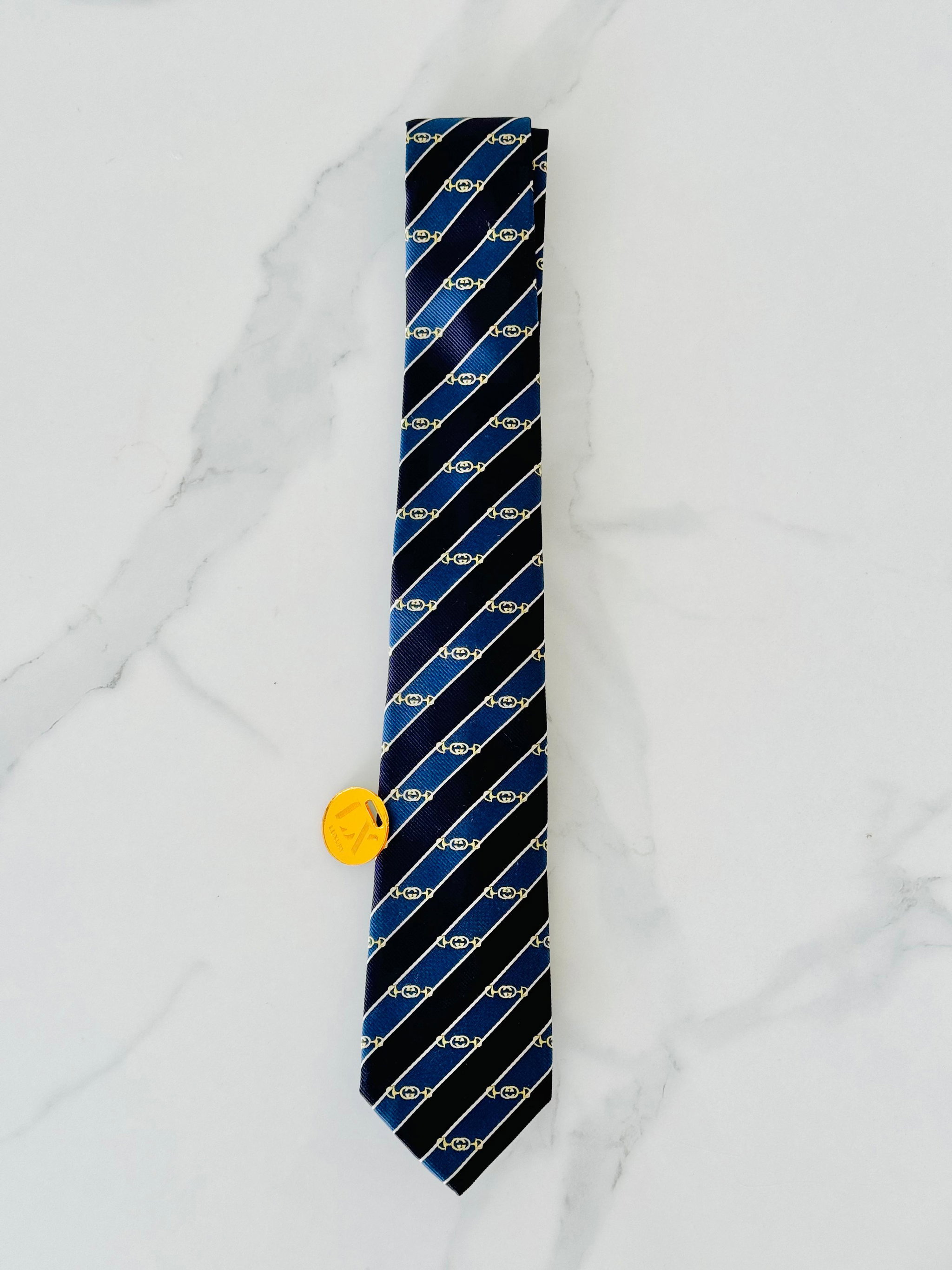 Gravata Gucci - blue stripes _3
