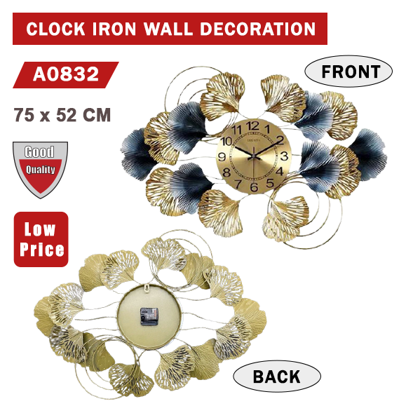 CLOCK IRON WALL DECORATION A0832