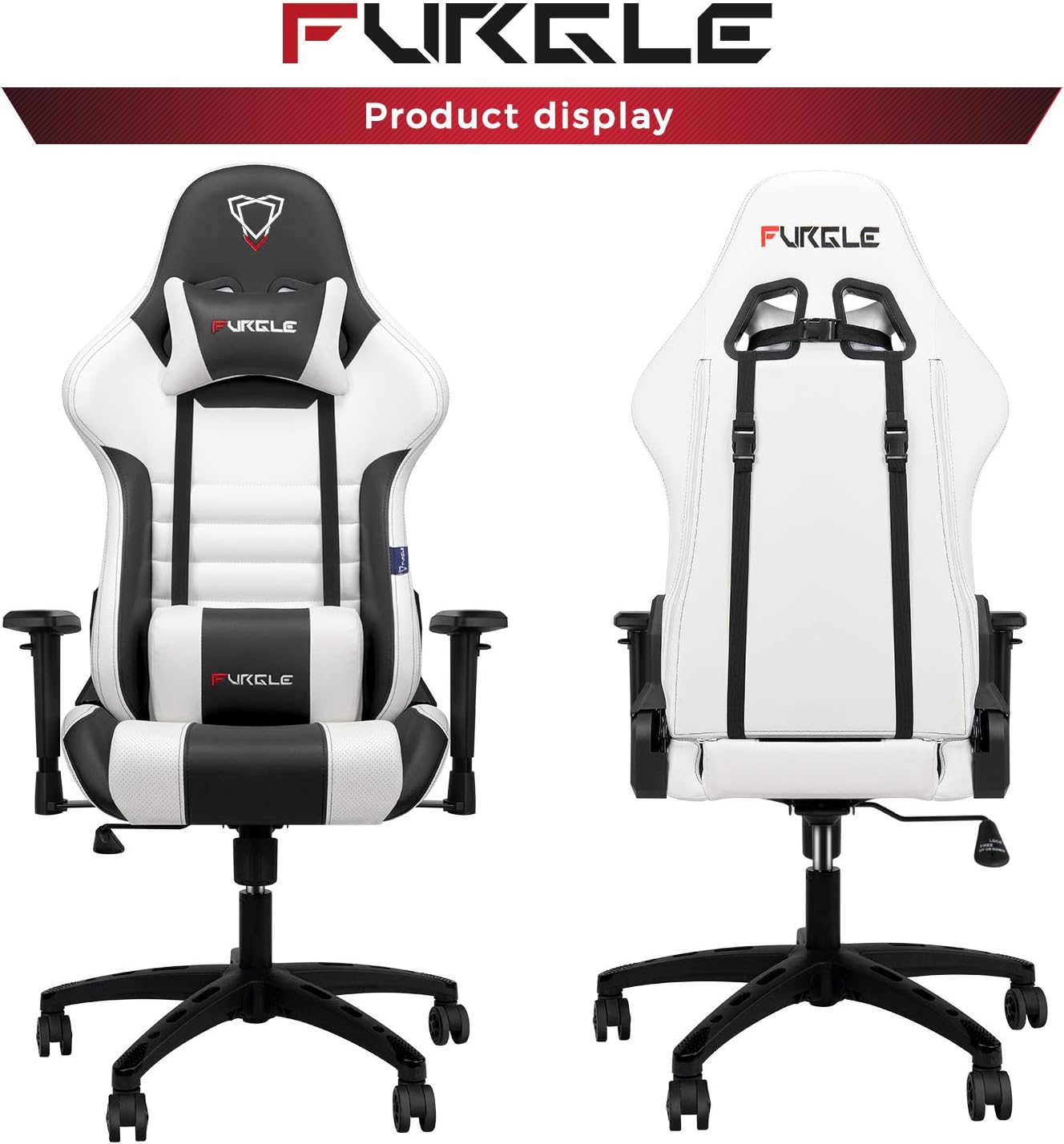 Cadeira de Gaming, cadeira giratória ergonômica de couro PU ajustável 4D, assento com encosto inclinado, cadeira de jogos_3