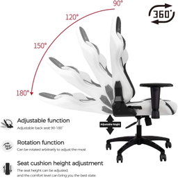Cadeira de Gaming, cadeira giratória ergonômica de couro PU ajustável 4D, assento com encosto inclinado, cadeira de jogos