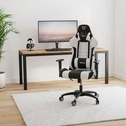 Cadeira de Gaming, cadeira giratória ergonômica de couro PU ajustável 4D, assento com encosto inclinado, cadeira de jogos