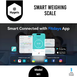 Hygets M1 Smart Body Composition Weighing Scale (4-Electrode) – Indicator Light
