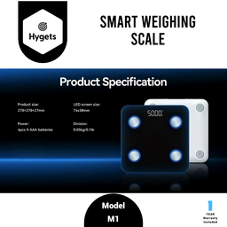 Hygets M1 Smart Body Composition Weighing Scale (4-Electrode) – Indicator Light