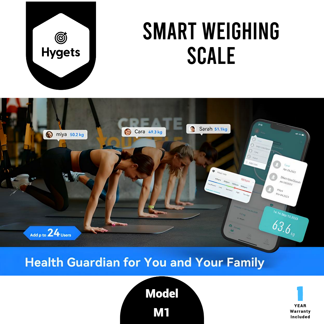 Hygets M1 Smart Body Composition Weighing Scale (4-Electrode) – Indicator Light_10