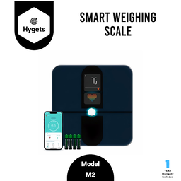 Hygets M2 Smart Body Composition Weighing Scale (4-Electrode) – Dual Screen + Heart Metrics 