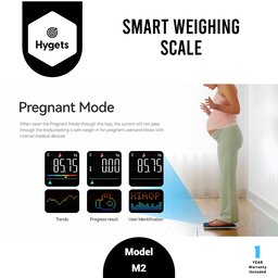 Hygets M2 Smart Body Composition Weighing Scale (4-Electrode) – Dual Screen + Heart Metrics 