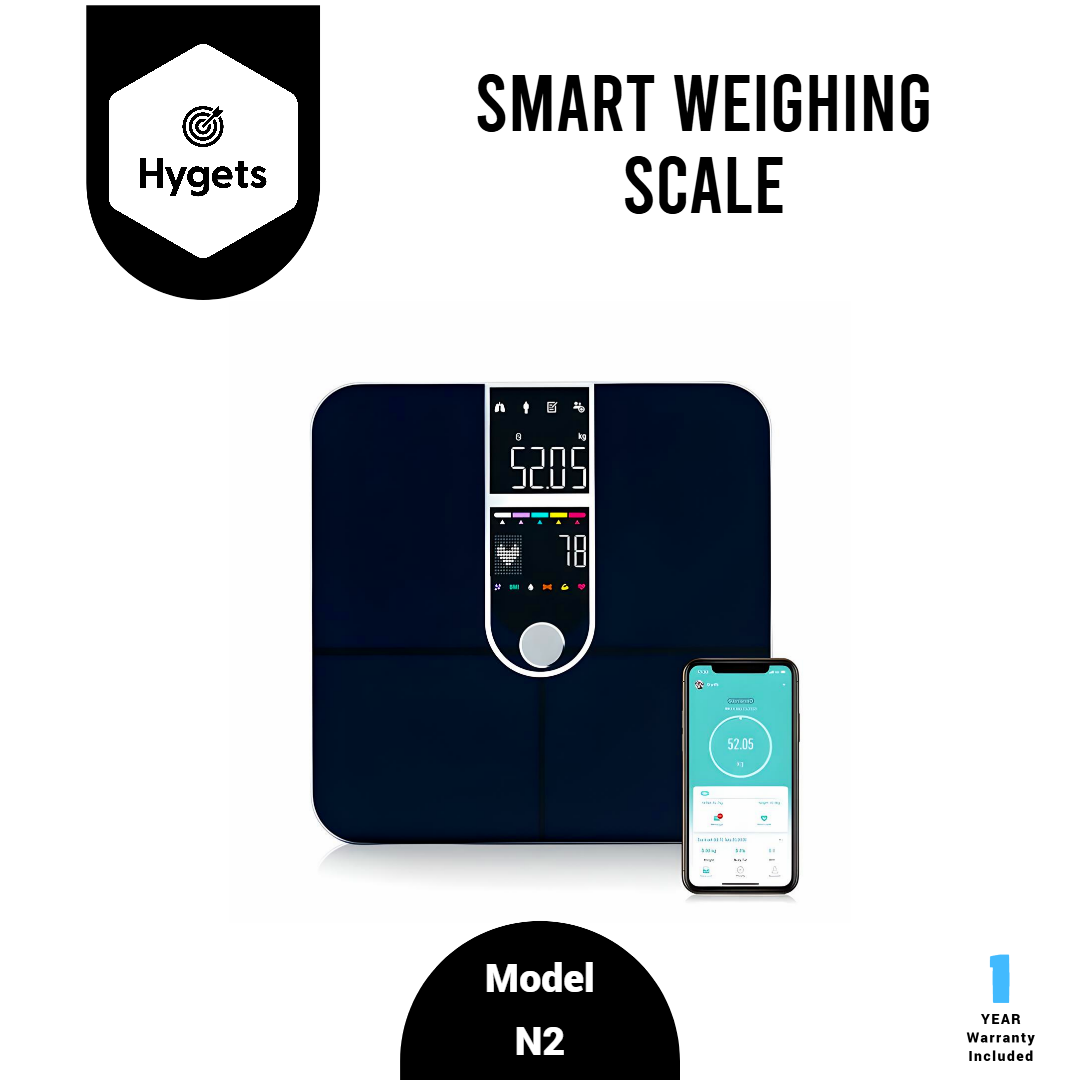 Hygets N2 Smart Body Composition Weighing Scale (4-Electrode) – Dual Screen + Heart Metrics_0