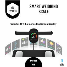 Hygets N3 Smart Body Composition Weighing Scale (8-Electrode Full-Body) – Handle Screen + Printable Report
