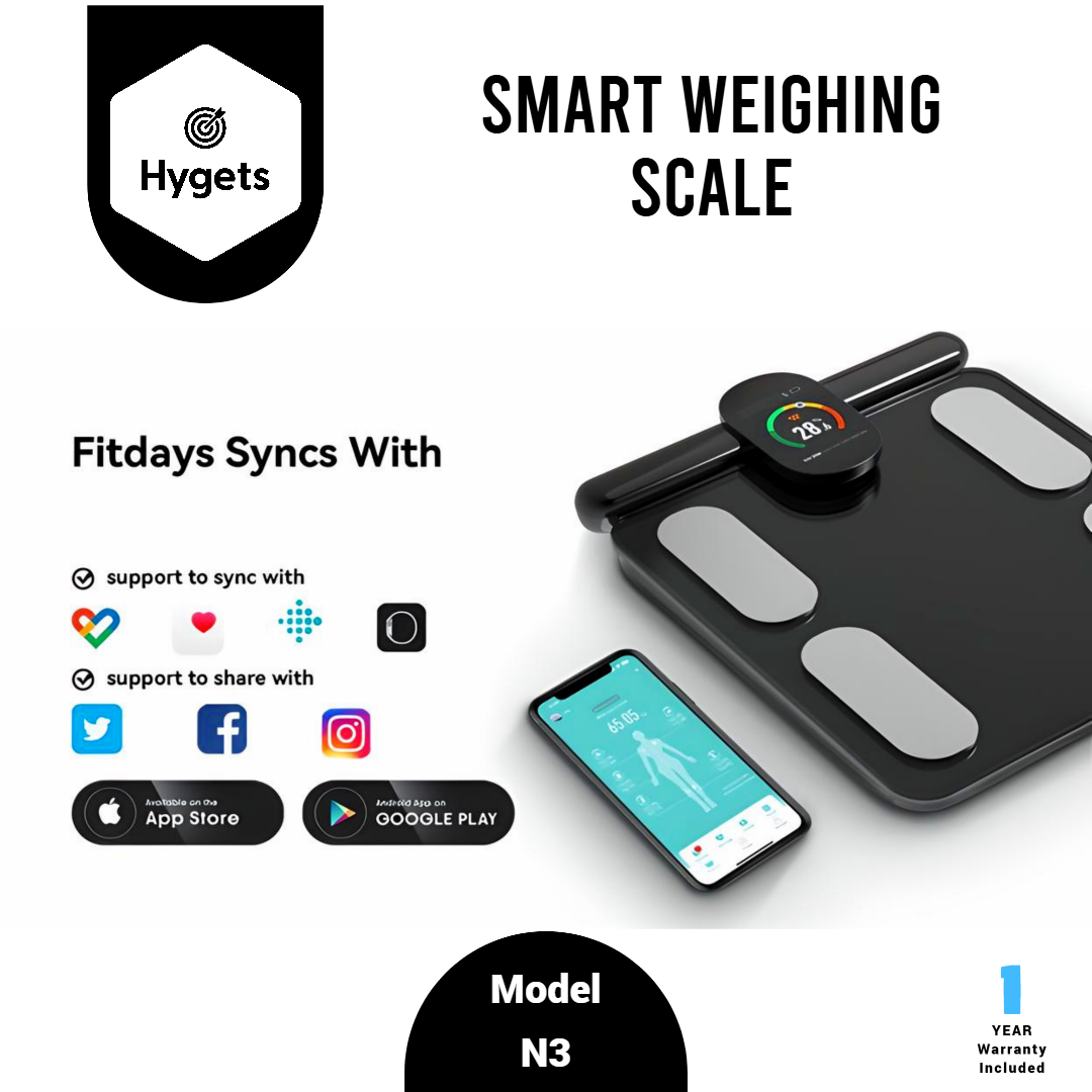 Hygets N3 Smart Body Composition Weighing Scale (8-Electrode Full-Body) – Handle Screen + Printable Report_6