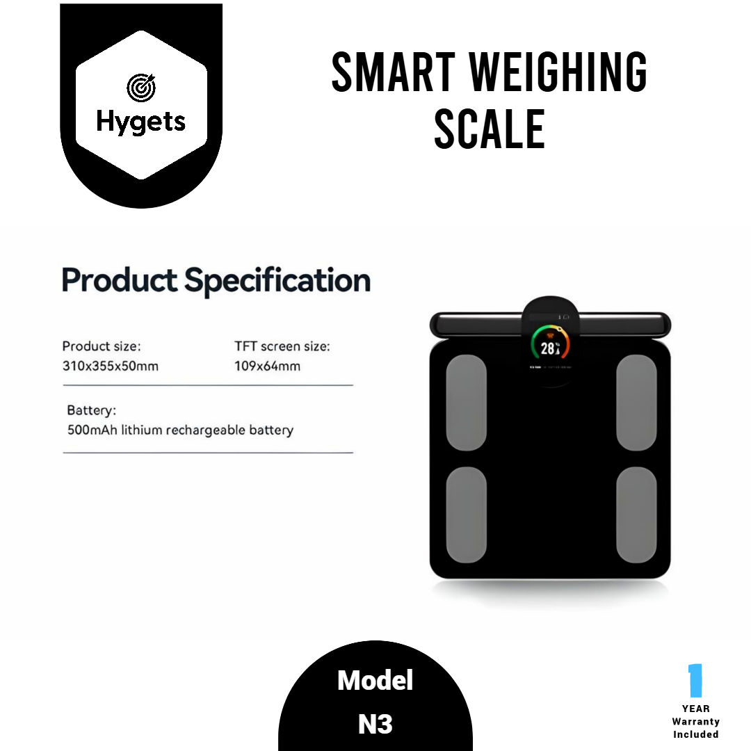 Hygets N3 Smart Body Composition Weighing Scale (8-Electrode Full-Body) – Handle Screen + Printable Report_17