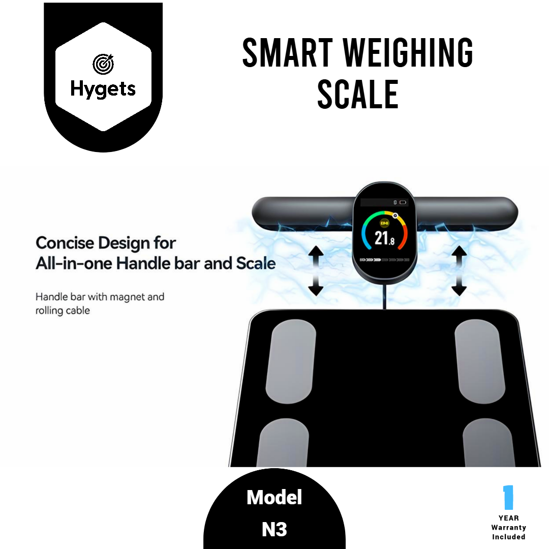 Hygets N3 Smart Body Composition Weighing Scale (8-Electrode Full-Body) – Handle Screen + Printable Report_5